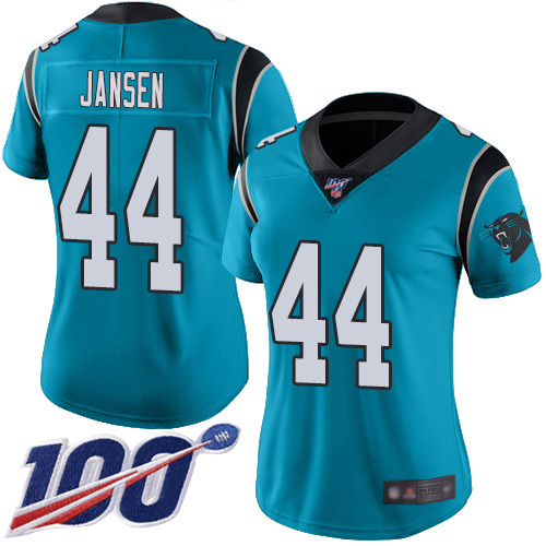 Carolina Panthers Limited Blue Women J.J. Jansen Jersey NFL Football #44 100th Season Rush Vapor Untouchable->women nfl jersey->Women Jersey